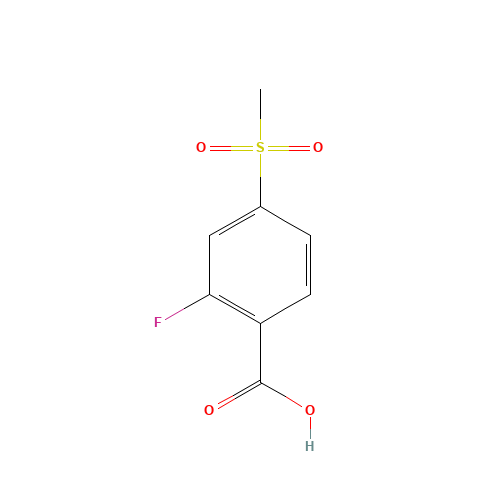 2-fluoro-4-methylsulfonylbenzoic acid (CAS: 142994-04-5) - Chemical Structure and Molecular Formula 