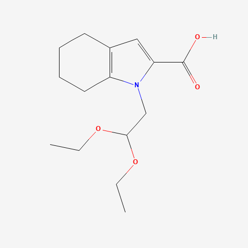 1-(2,2-diethoxyethyl)-4,5,6,7-tetrahydroindole-2-carboxylic acid (CAS: 1433990-30-7) - Chemical Structure and Molecular Formula 