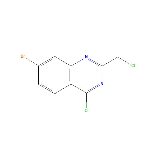 7-bromo-4-chloro-2-(chloromethyl)quinazoline (CAS: 573681-19-3) - Chemical Structure and Molecular Formula 