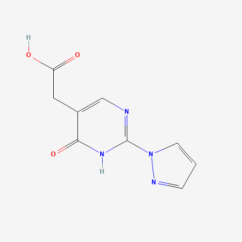 2-(6-oxo-2-pyrazol-1-yl-1H-pyrimidin-5-yl)acetic acid (CAS: 1343461-30-2) - Chemical Structure and Molecular Formula 