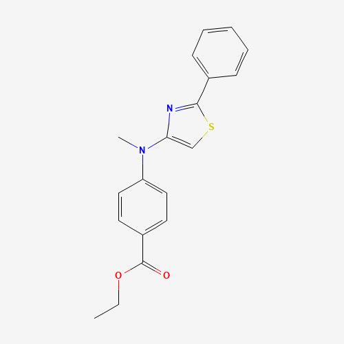ethyl 4-[methyl-(2-phenyl-1,3-thiazol-4-yl)amino]benzoate (CAS: 880090-88-0) - Chemical Structure and Molecular Formula 