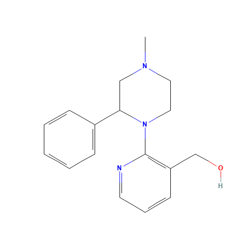 [2-(4-methyl-2-phenylpiperazin-1-yl)pyridin-3-yl]methanol (CAS: 337376-18-8) - Chemical Structure and Molecular Formula 