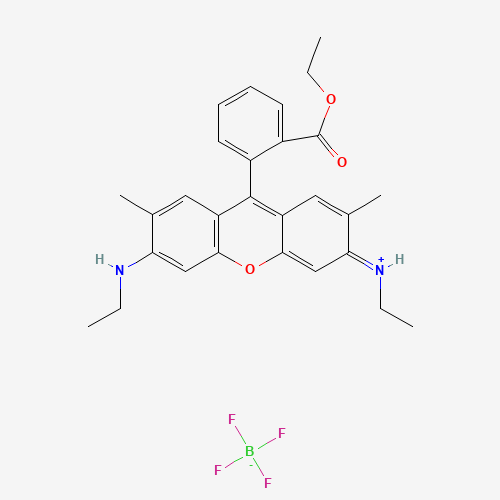 [9-(2-ethoxycarbonylphenyl)-6-(ethylamino)-2,7-dimethylxanthen-3-ylidene]-ethylazanium;tetrafluoroborate (CAS: 54854-14-7) - Chemical Structure and Molecular Formula 