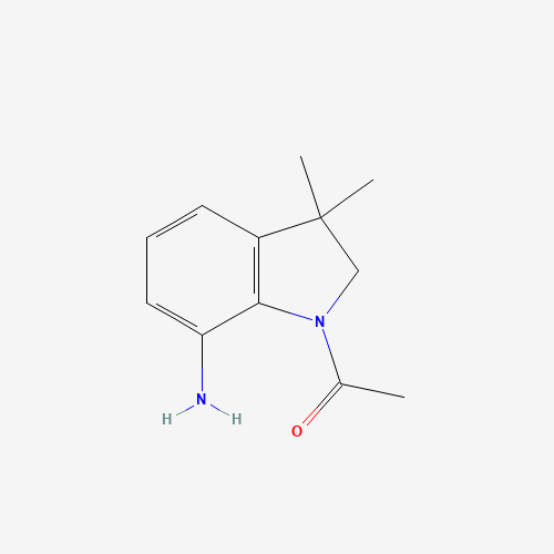 1-(7-amino-3,3-dimethyl-2H-indol-1-yl)ethanone (CAS: 1187967-62-9) - Chemical Structure and Molecular Formula 