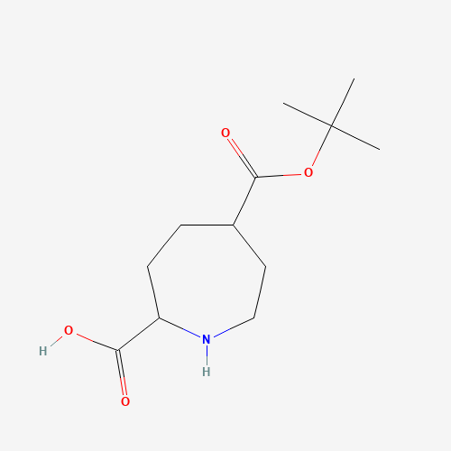 5-[(2-methylpropan-2-yl)oxycarbonyl]azepane-2-carboxylic acid (CAS: 1396967-31-9) - Chemical Structure and Molecular Formula 