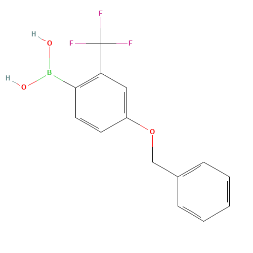 [4-phenylmethoxy-2-(trifluoromethyl)phenyl]boronic acid (CAS: 1217501-32-0) - Chemical Structure and Molecular Formula 