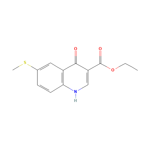 ethyl 6-methylsulfanyl-4-oxo-1H-quinoline-3-carboxylate (CAS: 26893-09-4) - Chemical Structure and Molecular Formula 