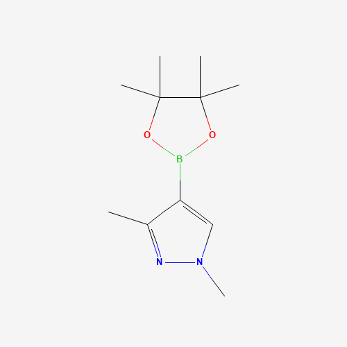 1,3-dimethyl-4-(4,4,5,5-tetramethyl-1,3,2-dioxaborolan-2-yl)pyrazole (CAS: 1046832-21-6) - Chemical Structure and Molecular Formula 