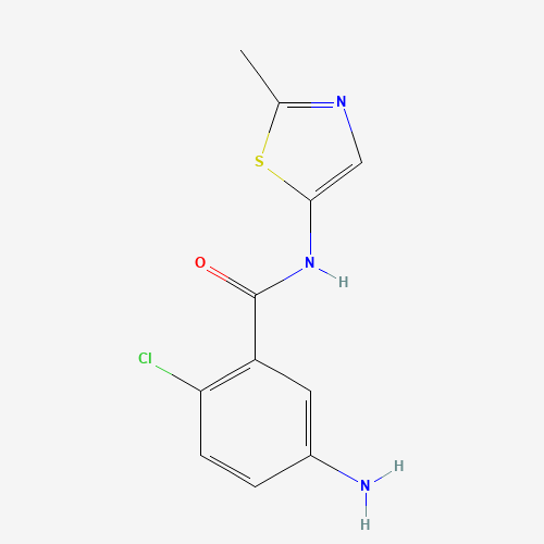 5-amino-2-chloro-N-(2-methyl-1,3-thiazol-5-yl)benzamide (CAS: 942631-62-1) - Chemical Structure and Molecular Formula 