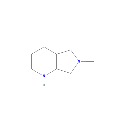 6-methyl-1,2,3,4,4a,5,7,7a-octahydropyrrolo[3,4-b]pyridine (CAS: 885959-20-6) - Chemical Structure and Molecular Formula 