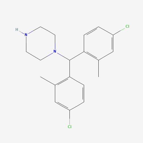 1-[bis(4-chloro-2-methylphenyl)methyl]piperazine (CAS: 1446818-52-5) - Chemical Structure and Molecular Formula 