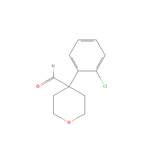 4-(2-chlorophenyl)oxane-4-carbaldehyde (CAS: 902836-47-9) - Chemical Structure and Molecular Formula 