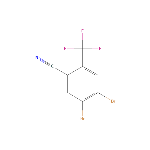 4,5-dibromo-2-(trifluoromethyl)benzonitrile (CAS: 1242339-25-8) - Chemical Structure and Molecular Formula 