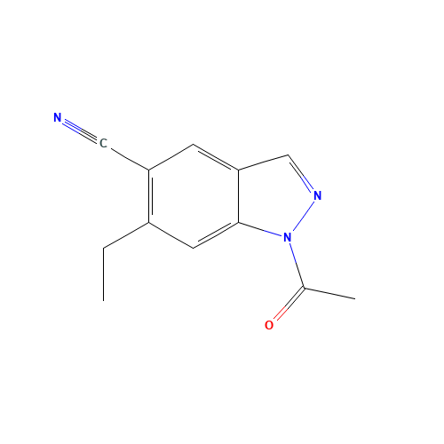1-acetyl-6-ethylindazole-5-carbonitrile (CAS: 1312008-63-1) - Chemical Structure and Molecular Formula 