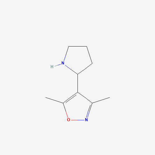 3,5-dimethyl-4-pyrrolidin-2-yl-1,2-oxazole (CAS: 1018128-26-1) - Chemical Structure and Molecular Formula 