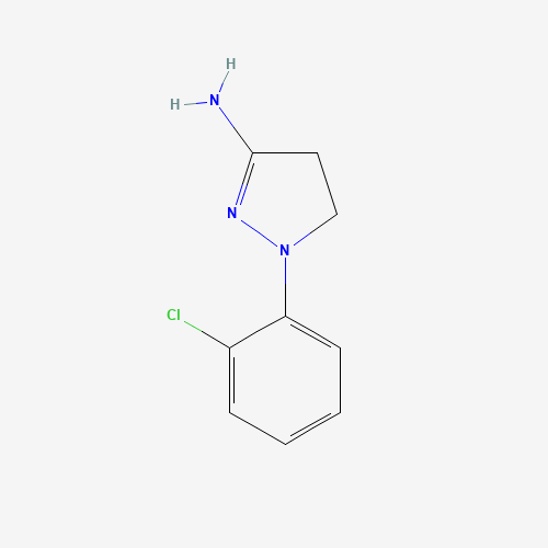2-(2-chlorophenyl)-3,4-dihydropyrazol-5-amine (CAS: 6463-40-7) - Chemical Structure and Molecular Formula 