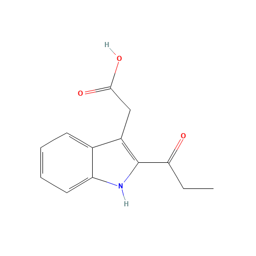 2-(2-propanoyl-1H-indol-3-yl)acetic acid (CAS: 33456-53-0) - Chemical Structure and Molecular Formula 