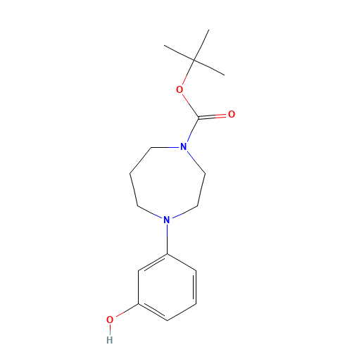 tert-butyl 4-(3-hydroxyphenyl)-1,4-diazepane-1-carboxylate (CAS: 886851-68-9) - Chemical Structure and Molecular Formula 