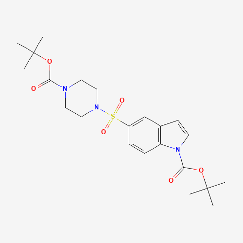 tert-butyl 5-[4-[(2-methylpropan-2-yl)oxycarbonyl]piperazin-1-yl]sulfonylindole-1-carboxylate (CAS: 503045-76-9) - Related Chemical Product