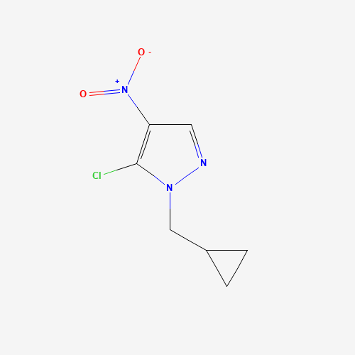 5-chloro-1-(cyclopropylmethyl)-4-nitropyrazole (CAS: 1338718-36-7) - Chemical Structure and Molecular Formula 