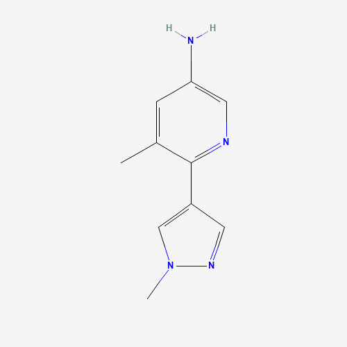 5-methyl-6-(1-methylpyrazol-4-yl)pyridin-3-amine (CAS: 1445968-83-1) - Chemical Structure and Molecular Formula 