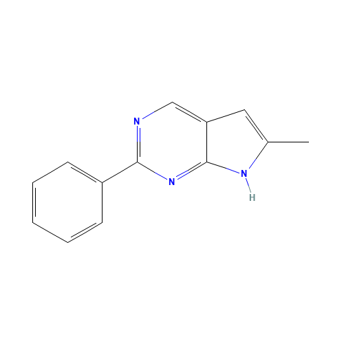 6-methyl-2-phenyl-7H-pyrrolo[2,3-d]pyrimidine (CAS: 1393896-71-3) - Chemical Structure and Molecular Formula 