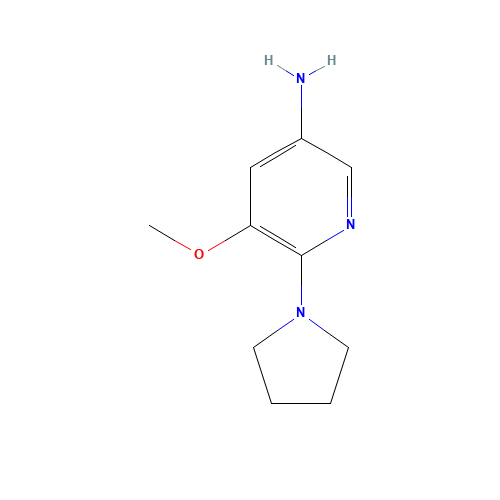 5-methoxy-6-pyrrolidin-1-ylpyridin-3-amine (CAS: 1419604-01-5) - Chemical Structure and Molecular Formula 