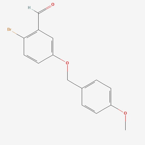 2-bromo-5-[(4-methoxyphenyl)methoxy]benzaldehyde (CAS: 950505-60-9) - Chemical Structure and Molecular Formula 