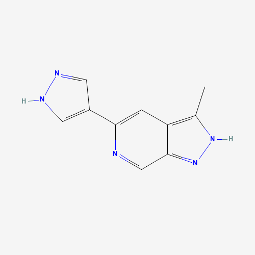 3-methyl-5-(1H-pyrazol-4-yl)-2H-pyrazolo[3,4-c]pyridine (CAS: 1422438-15-0) - Chemical Structure and Molecular Formula 