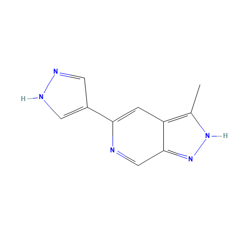 3-methyl-5-(1H-pyrazol-4-yl)-2H-pyrazolo[3,4-c]pyridine (CAS: 1422438-15-0) - Chemical Structure and Molecular Formula 