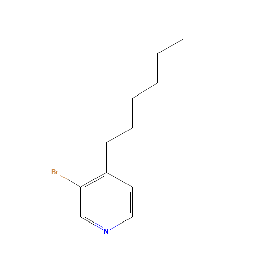 3-bromo-4-hexylpyridine (CAS: 1240286-87-6) - Chemical Structure and Molecular Formula 