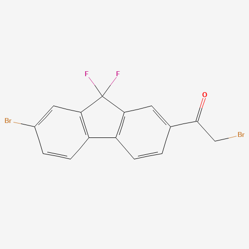 2-bromo-1-(7-bromo-9,9-difluorofluoren-2-yl)ethanone (CAS: 1446138-83-5) - Chemical Structure and Molecular Formula 