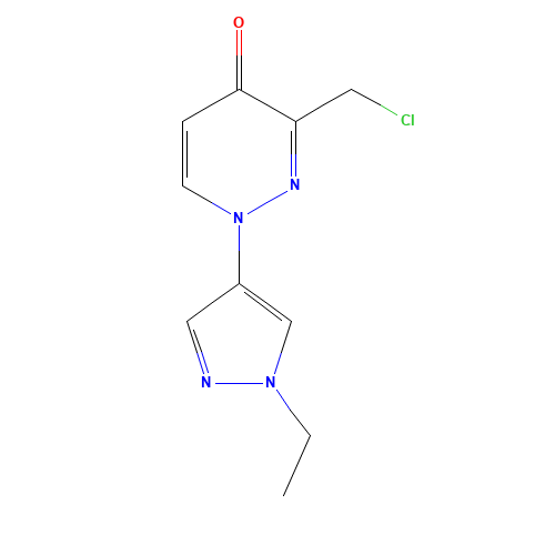 3-(chloromethyl)-1-(1-ethylpyrazol-4-yl)pyridazin-4-one (CAS: 1314389-21-3) - Chemical Structure and Molecular Formula 