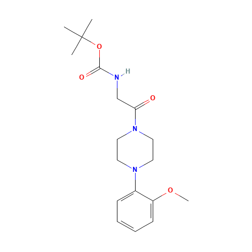 tert-butyl N-[2-[4-(2-methoxyphenyl)piperazin-1-yl]-2-oxoethyl]carbamate (CAS: 189762-34-3) - Chemical Structure and Molecular Formula 