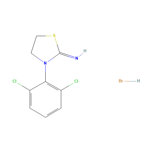 3-(2,6-dichlorophenyl)-1,3-thiazolidin-2-imine;hydrobromide (CAS: 40524-26-3) - Chemical Structure and Molecular Formula 
