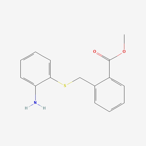 methyl 2-[(2-aminophenyl)sulfanylmethyl]benzoate (CAS: 1448258-26-1) - Chemical Structure and Molecular Formula 