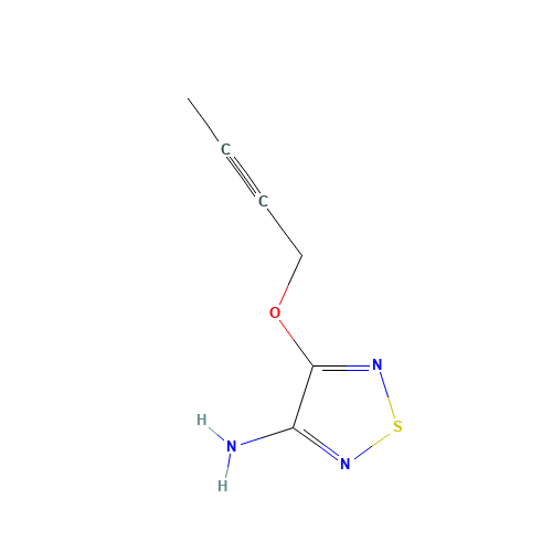 4-but-2-ynoxy-1,2,5-thiadiazol-3-amine (CAS: 25369-91-9) - Chemical Structure and Molecular Formula 