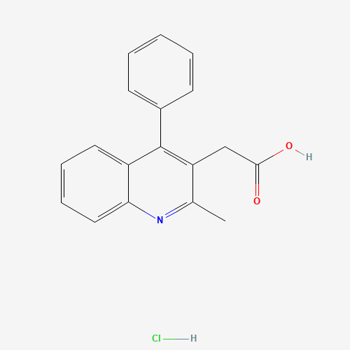 2-(2-methyl-4-phenylquinolin-3-yl)acetic acid;hydrochloride (CAS: 943825-22-7) - Chemical Structure and Molecular Formula 