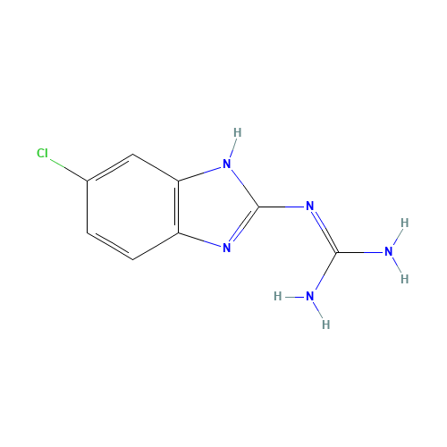 2-(6-chloro-1H-benzimidazol-2-yl)guanidine (CAS: 70590-32-8) - Chemical Structure and Molecular Formula 