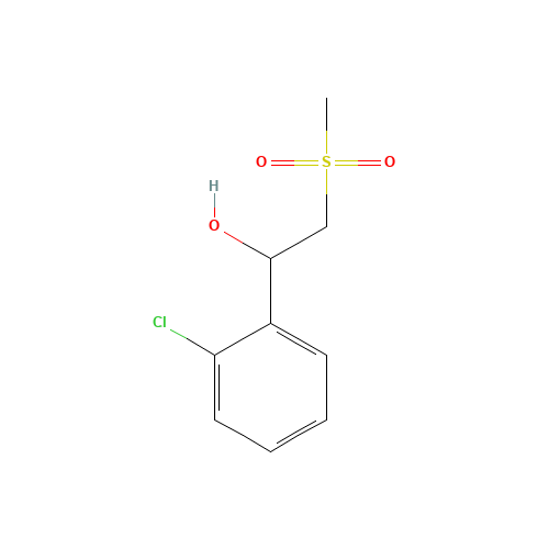 1-(2-chlorophenyl)-2-methylsulfonylethanol (CAS: 1249591-96-5) - Chemical Structure and Molecular Formula 