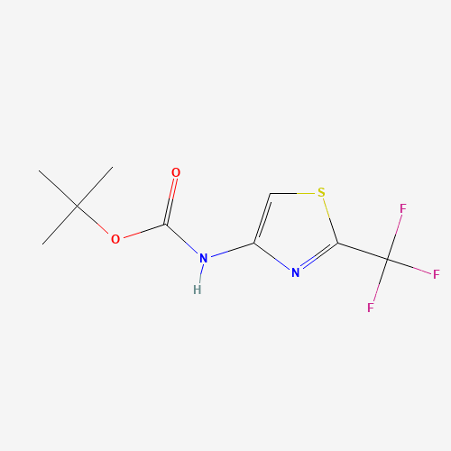 tert-butyl N-[2-(trifluoromethyl)-1,3-thiazol-4-yl]carbamate (CAS: 1180526-71-9) - Chemical Structure and Molecular Formula 