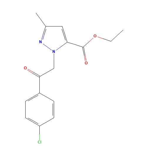 ethyl 2-[2-(4-chlorophenyl)-2-oxoethyl]-5-methylpyrazole-3-carboxylate (CAS: 618070-40-9) - Related Chemical Product