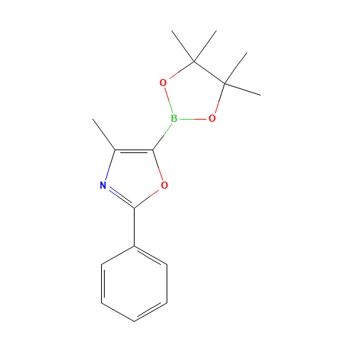 4-methyl-2-phenyl-5-(4,4,5,5-tetramethyl-1,3,2-dioxaborolan-2-yl)-1,3-oxazole (CAS: 1034566-03-4) - Chemical Structure and Molecular Formula 