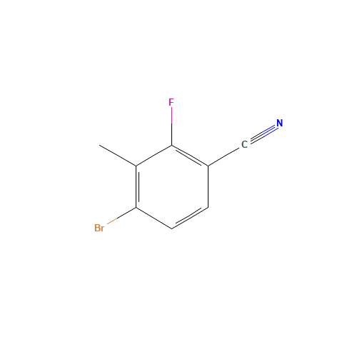 4-bromo-2-fluoro-3-methylbenzonitrile (CAS: 1114546-30-3) - Chemical Structure and Molecular Formula 
