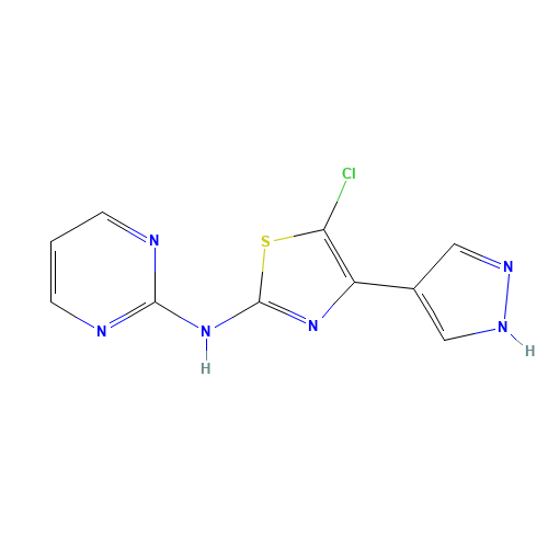 5-chloro-4-(1H-pyrazol-4-yl)-N-pyrimidin-2-yl-1,3-thiazol-2-amine (CAS: 1235313-07-1) - Related Chemical Product