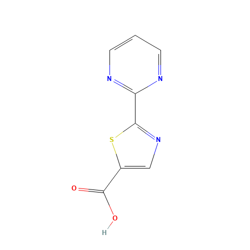 2-pyrimidin-2-yl-1,3-thiazole-5-carboxylic acid (CAS: 1014630-98-8) - Chemical Structure and Molecular Formula 