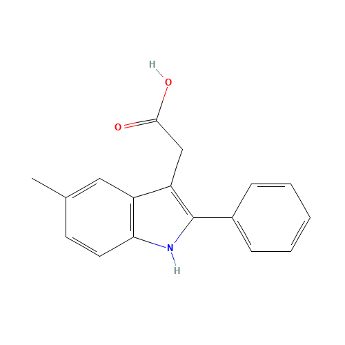 2-(5-methyl-2-phenyl-1H-indol-3-yl)acetic acid (CAS: 19017-53-9) - Chemical Structure and Molecular Formula 