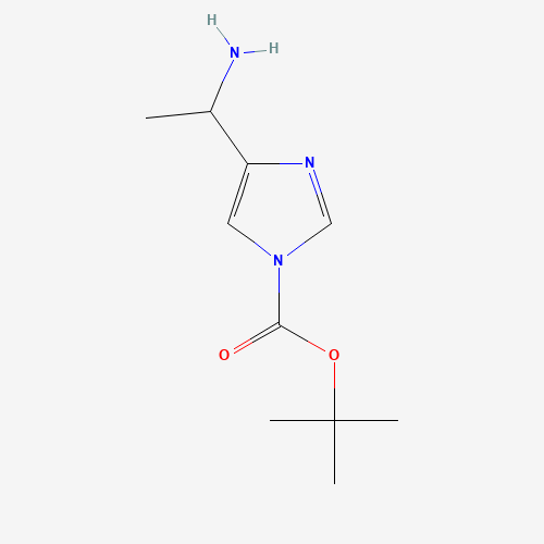 tert-butyl 4-(1-aminoethyl)imidazole-1-carboxylate (CAS: 317830-78-7) - Chemical Structure and Molecular Formula 