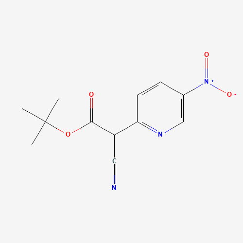 tert-butyl 2-cyano-2-(5-nitropyridin-2-yl)acetate (CAS: 914223-27-1) - Chemical Structure and Molecular Formula 
