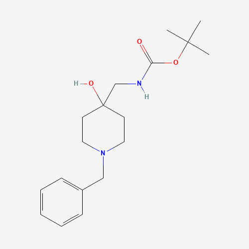tert-butyl N-(1-benzyl-4-hydroxypiperidin-4-yl)-N-methylcarbamate (CAS: 177948-01-5) - Chemical Structure and Molecular Formula 